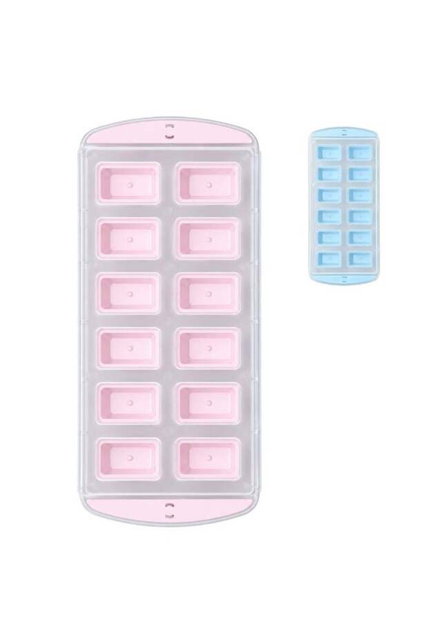 1 Pc Ice Cube Tray with Lid, 10-Cavity Rectangular Ice Maker Mold, Reusable Food Storage Ice Tray f