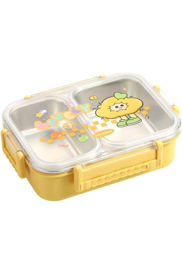 MAX-EMA GLOBAL Insulated Lunch Box 600ml Stainless Steel 2 Compartment BPA Free Tiffin for Kids & A