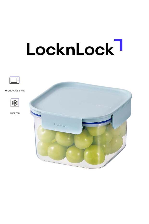 LocknLock Classic Plus Square Food Container 860ml Mint, Airtight, BPA-Free, Microwave, Freezer & D