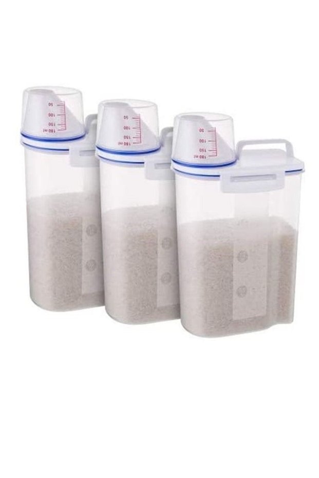 3-Piece Rice Storage Box Sealed Tank Cereal Container