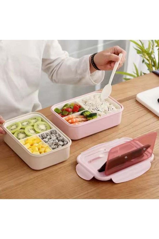 Pack of 2-Lunch box with three compartments for children and adults.