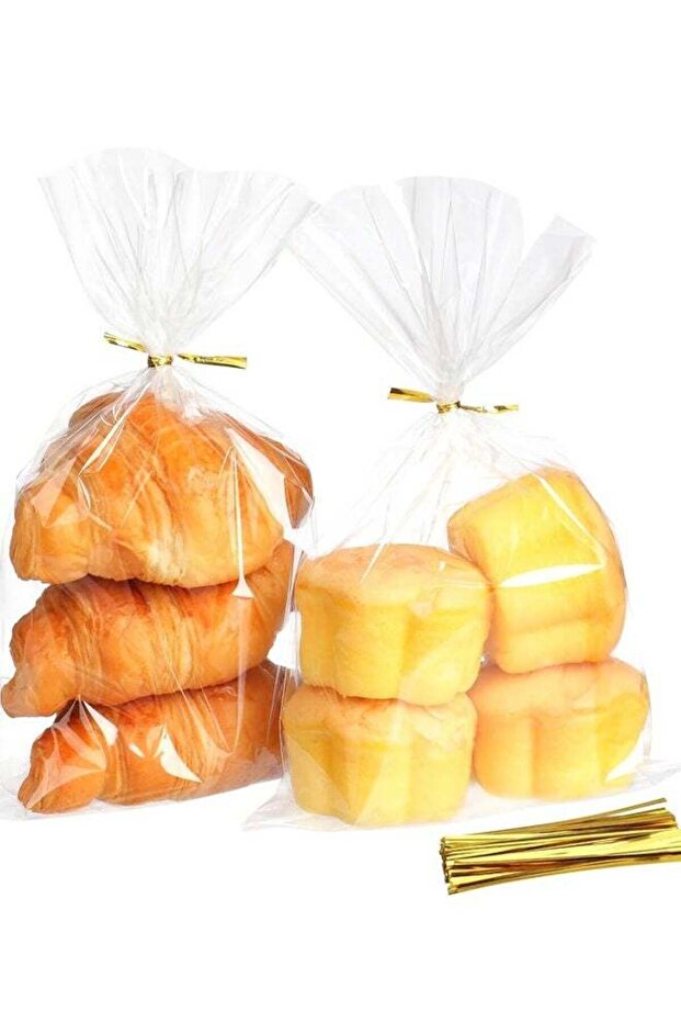 50-Pack Cellophane Treat Bags with Twist Ties - for Gift Wrapping, Packaging Candy Goodie Cookies P