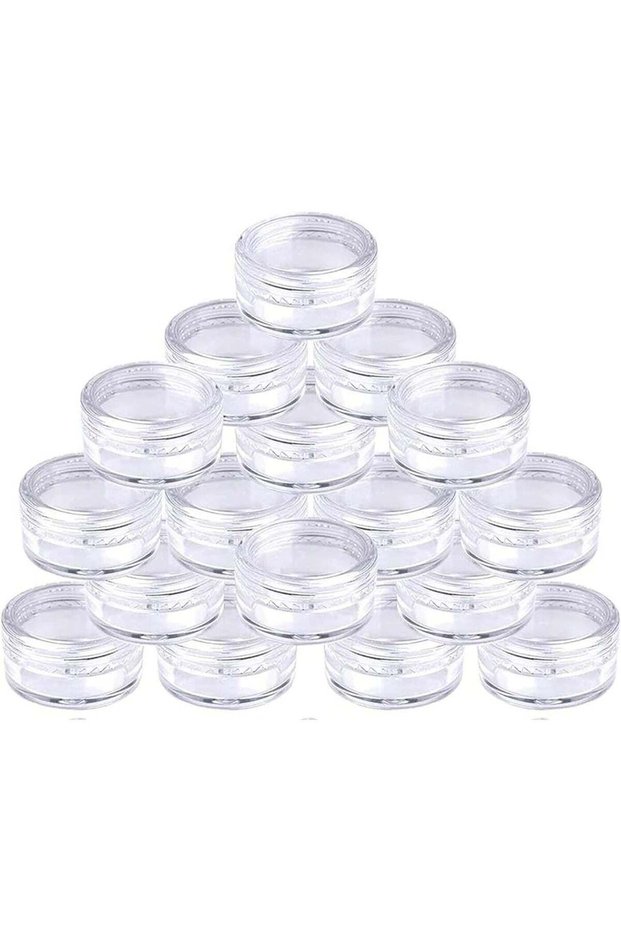 50 Pcs Small Transparent Round Travel Sample Jars, 5g/5ml Small Sample Container Plastic Jar, Femal