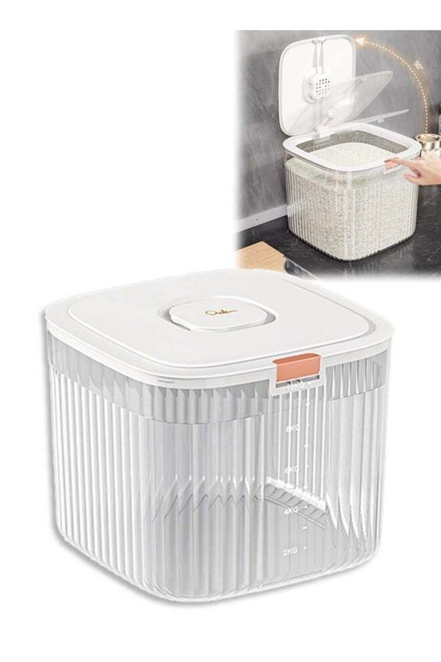 Airtight Rice Container, Sealed Food Storage Container, Rice Dispenser, Food Flour Storage Bins wit
