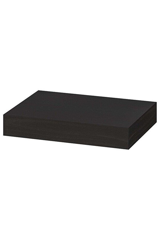 Wall Shelf, Black-Brown, Invisible Mounting, 30x26 cm