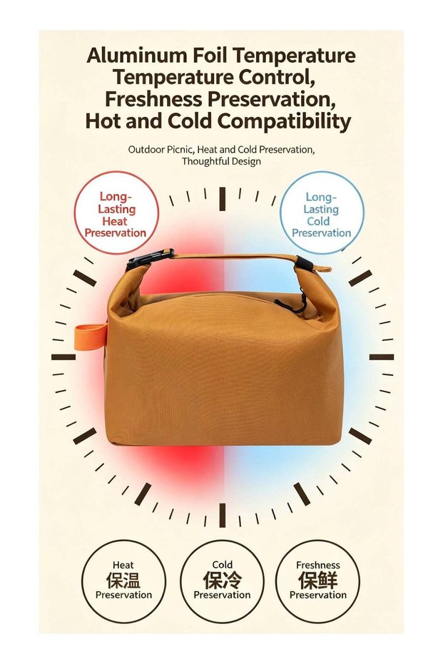 Yellow Leak-Proof Insulated Lunch Bag, Waterproof EVA Thermal Tote for Office & School