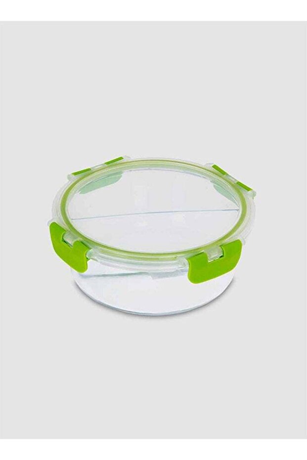 2-Compartment Food Container Clear/Green 950ml