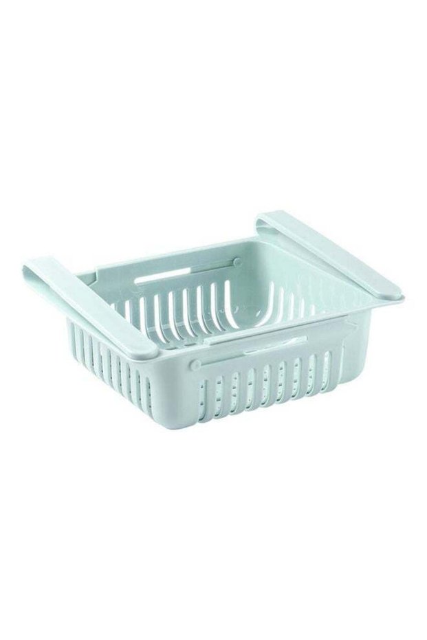 Retractable Fridge Organizer Basket Blue