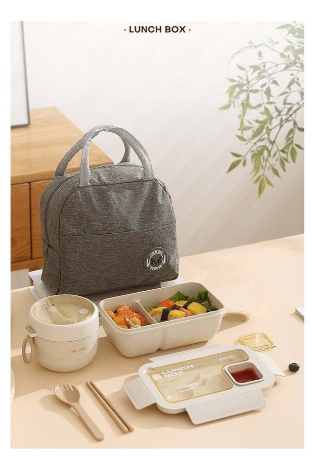 Eco-Friendly Microwave Safe Premium Lunch Box Set Waterproof Soup Bowl FREE Utensils and Thermal In