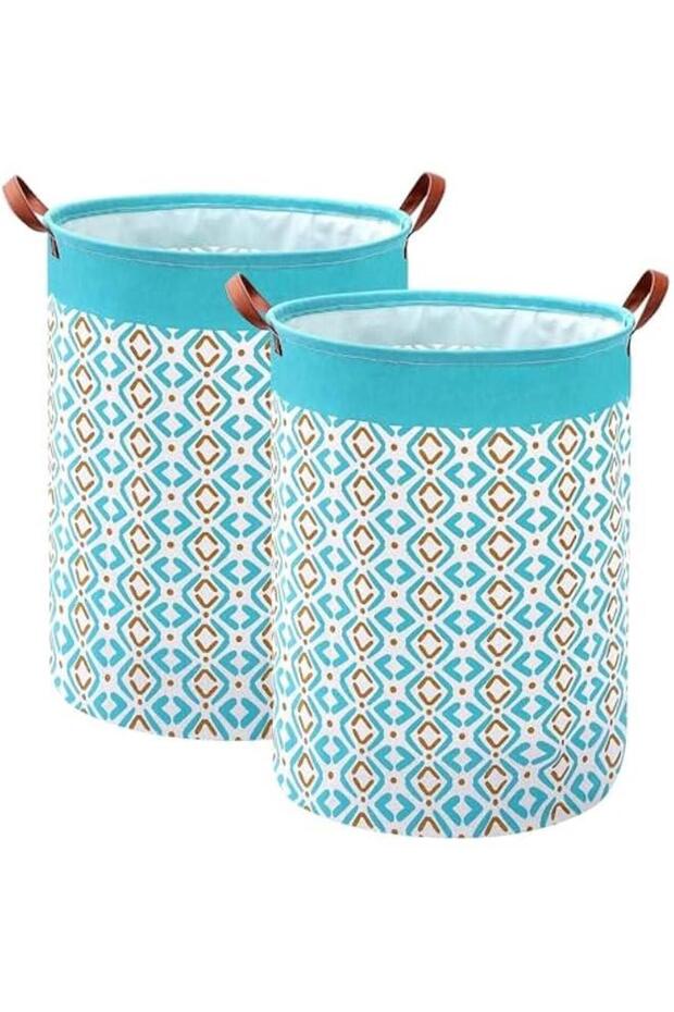 2PCS Waterproof Laundry Baskets, Foldable Large Laundry Bag Washing Bin Clothes Organizer Basket, C