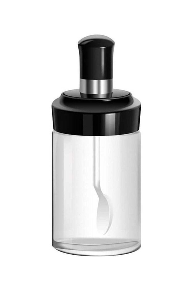 Transparent glass jar with spoon Combination Spoon with Lid Canisters Storing Seasoning Spices Salt