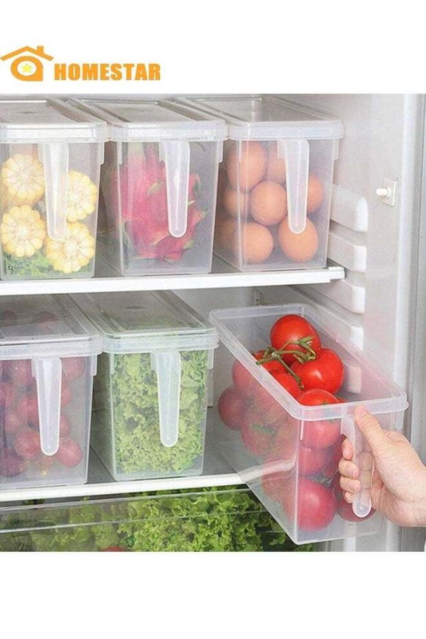 4 Pcs Food Storage Boxes With Lids, Freezer Safe, 5L Large Plastic Kitchen Refrigerator Stackable F