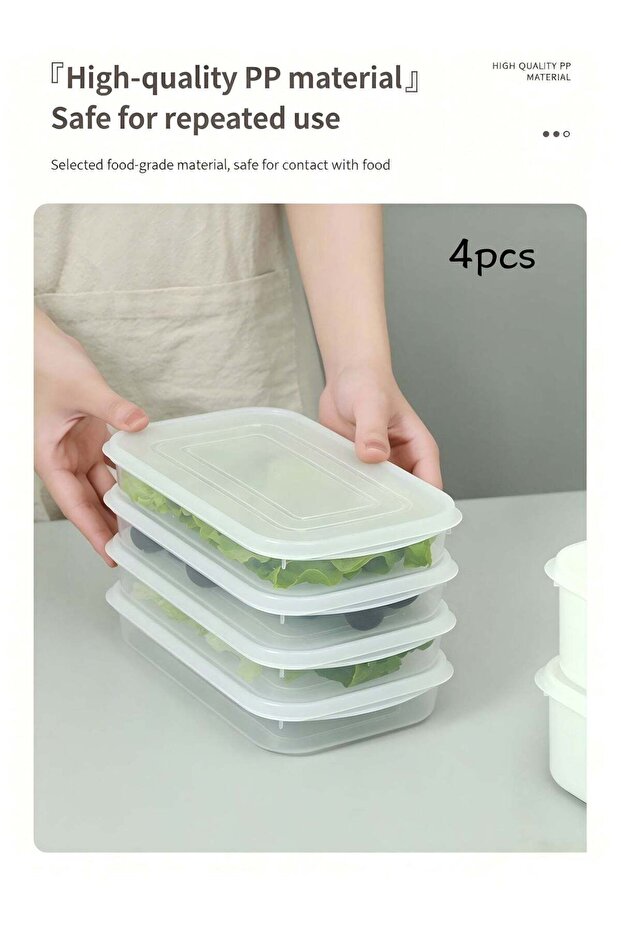 350ML Food Grade Food Storage Containers 4Pcs Set, Freezer & Microwave Safe, Meal Prep Boxes for Fr