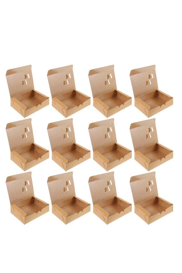 50pcs Microwave Safe Takeaway Food Paper Box - Grease Resistant Cupcake Carriers for Catering & Res