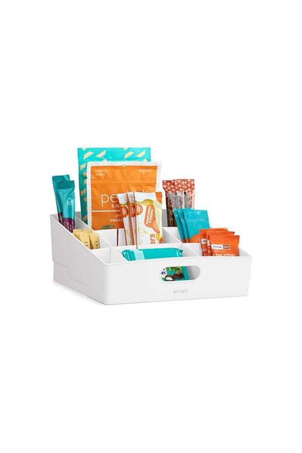 YouCopia 3 Packet And Snack Shelf Bin Tiered Packet And Snack Bin Organizer for Kitchen Cabinet Pan