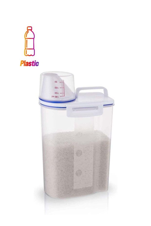 2 Liter Plastic Food Storage Cereal Container with Measuring Cup