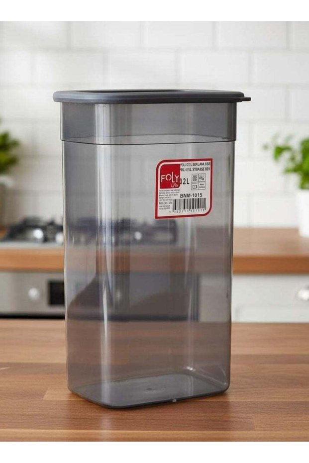 FOLY LIFE Large Food Organizer Box 3.25L Transparent Gray | Reusable Plastic Storage Container with