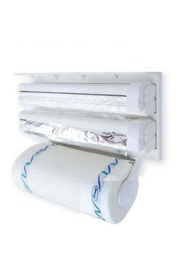 Triple Paper Dispenser ,Hitchenplastic Frame Comfortable Usecompact Designfor Paper Wipes And Alumi