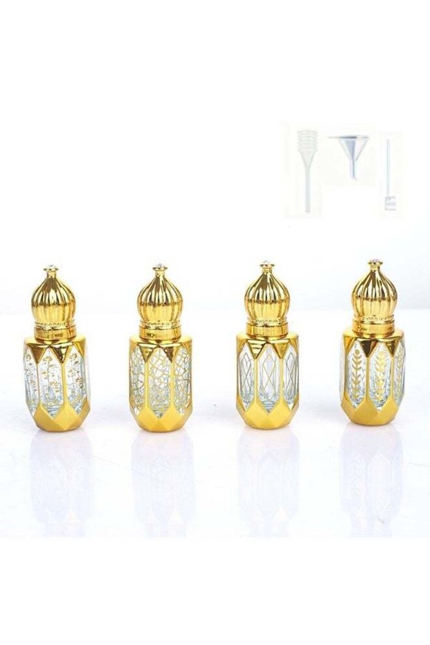 Roller Bottles for Perfume, Essential Oils, 4Pcs 6ml | Refillable Empty Roll on Bottles, Vintage Go
