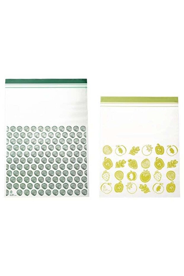 ISTAD Resealable bag, patterned/green, 6/4.5 l