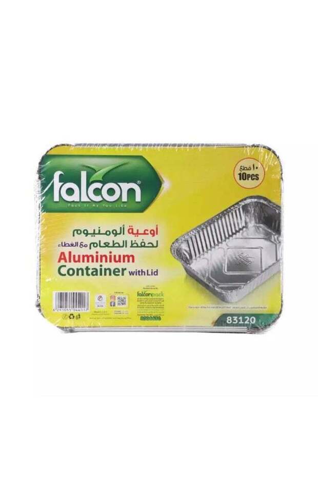 Aluminium Food Containers with Lid - 10pcs Silver