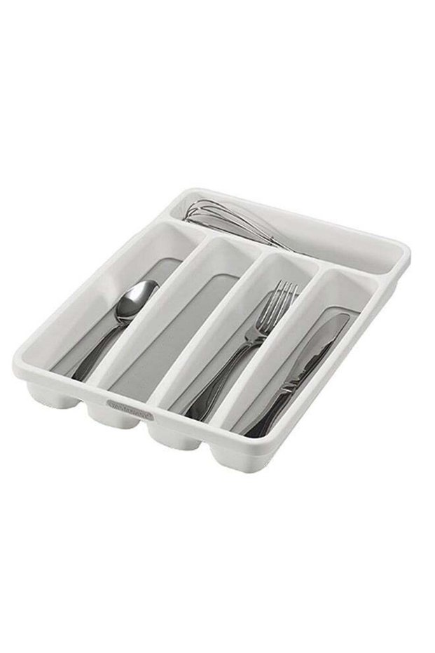 5 Section Cutlery Drawer Organizer Grey 28.4x4.7x32.2cm
