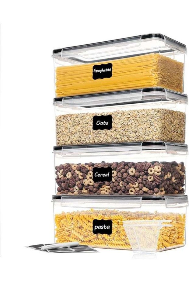 4 PCS 3.2L Airtight Pasta Container with Lids, Spaghetti Canisters