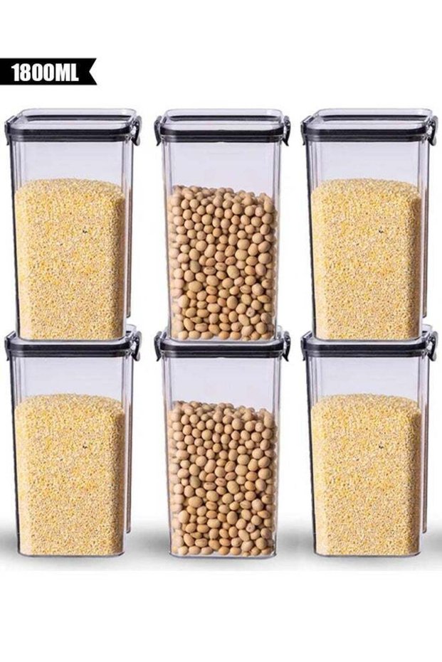 6Pcs Airtight Food Storage Containers Kitchen Canisters for Kitchen Counter Pantry Organizers and S