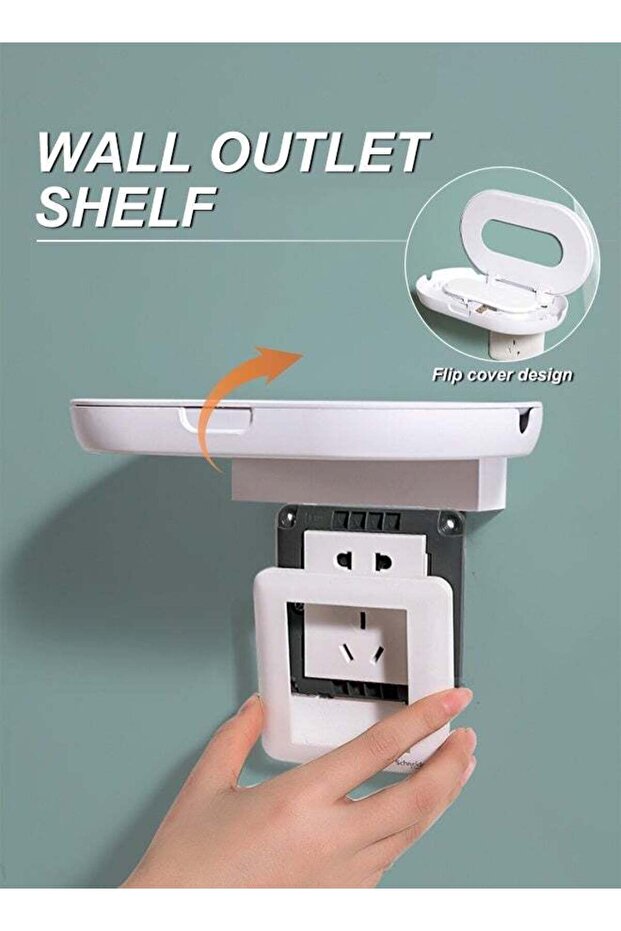 Wall Outlet Shelf,Socket Storage Rack,Wall Mounted Set-top Box Organizer,Space Saving,Strong Load-B