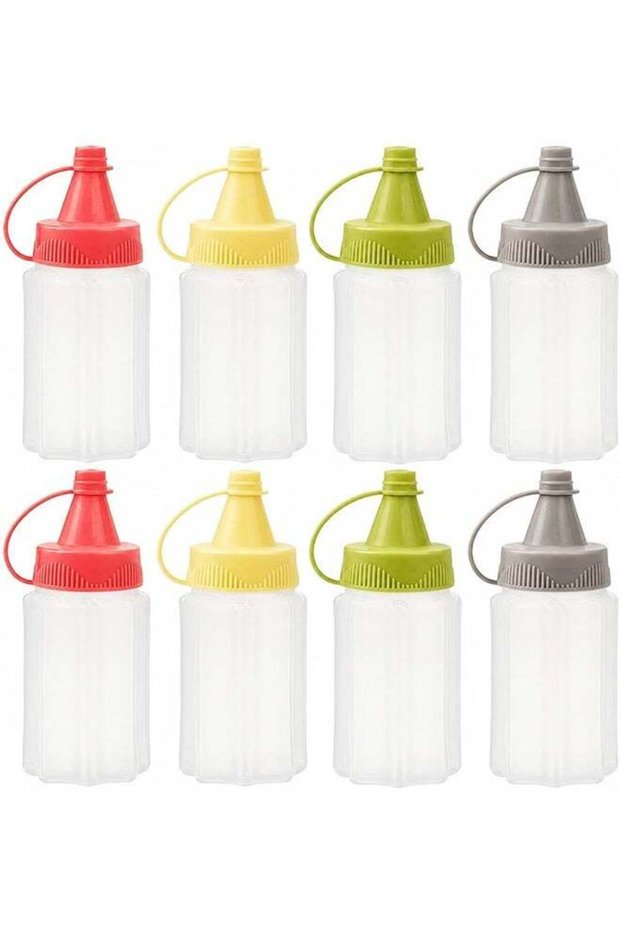 8 Pcs Mini Ketchup Squeeze Bottles 1 OZ Condiment Bottle Mini Sauce Bottle Honey Mustard Salad Dres