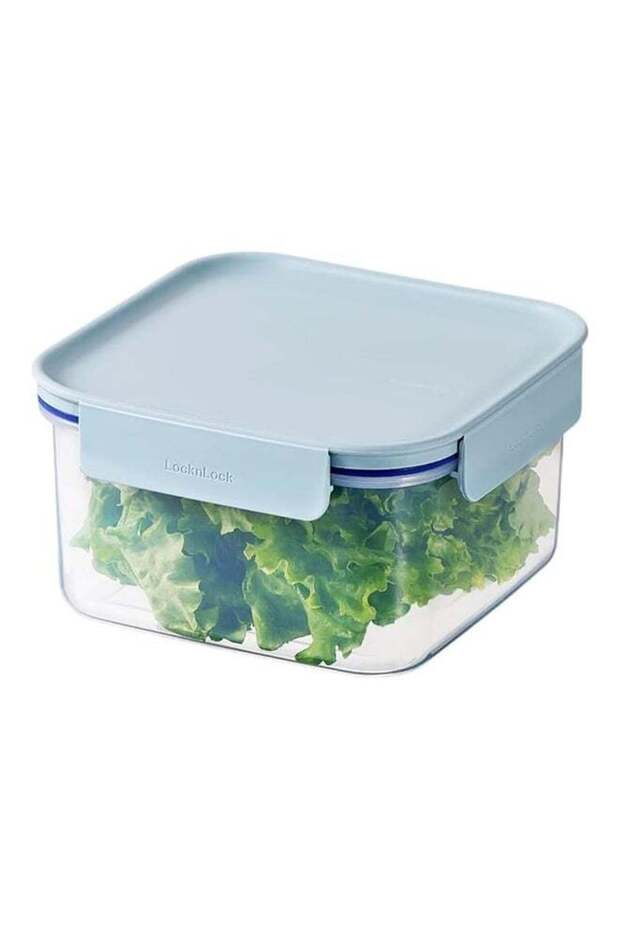 LocknLock Classic Plus Square Food Container â€“ 1.25L Mint, 4-Side Locking, Stackable & Leakproof