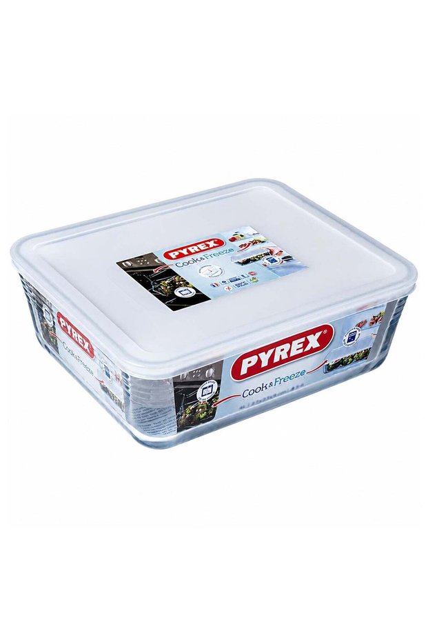 Pyrex Cook & Freeze 4L Rectangular Glass Dish with Lid , Oven, Microwave, Freezer & Dishwasher Safe