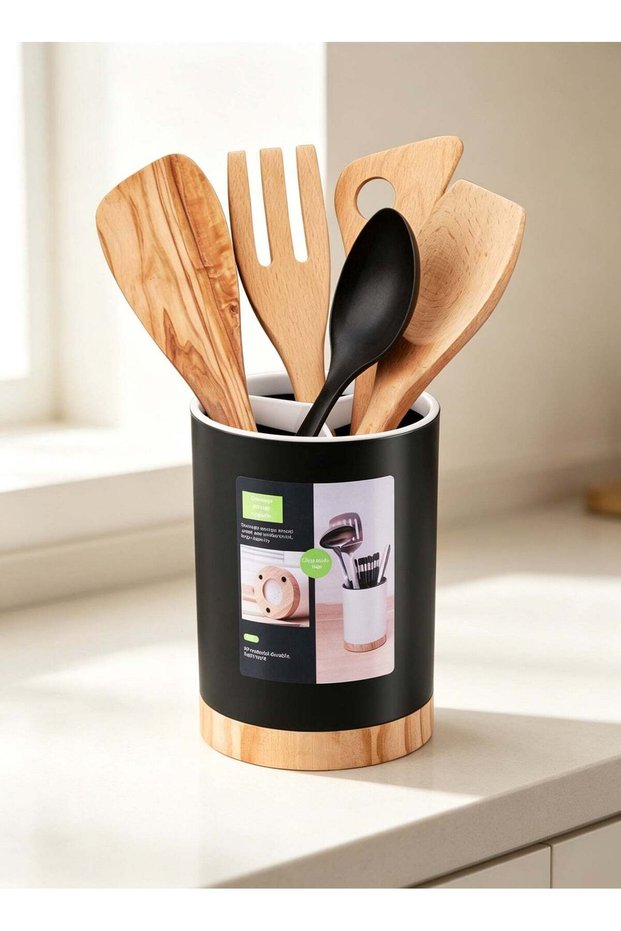 Kitchen utensil rack utensil storage bin, black, spoon, chopsticks, fork, drain rack, counter utens