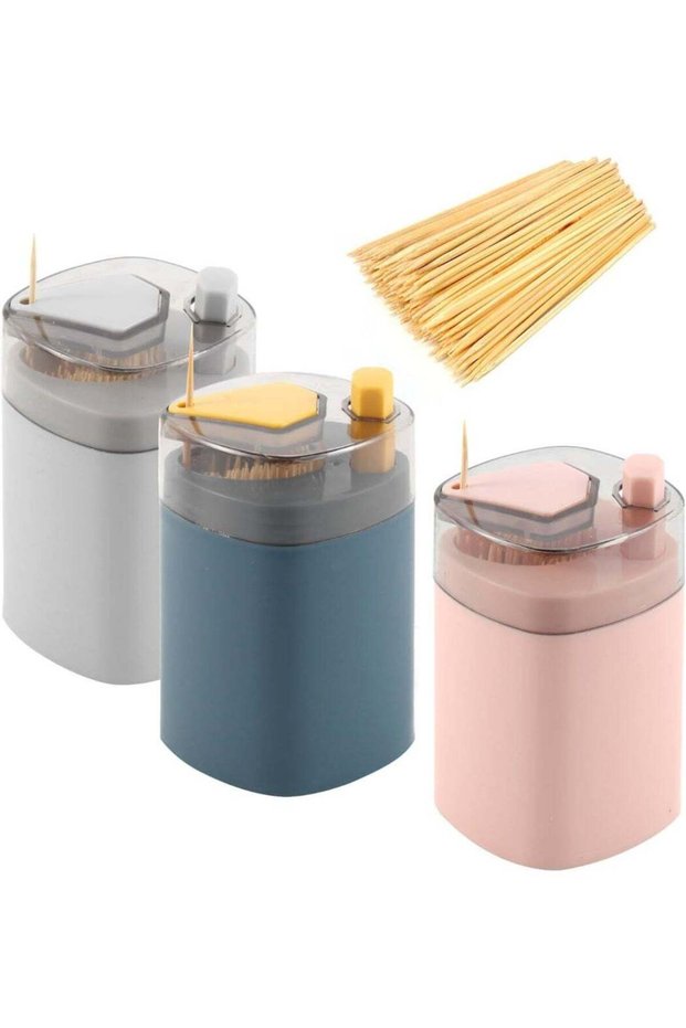 3 toothpick gripper dispensers with 900 toothpick pop-up automatic toothpick dispensers