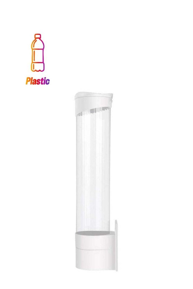 Disposable Paper Cups Dispenser Clear/White 41.5x9cm