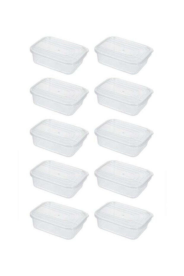 Noon East 10-Piece Plastic Food Grade Storage Containers with Lids 16.5x12.5x5 CM - 660 ML | Airtig