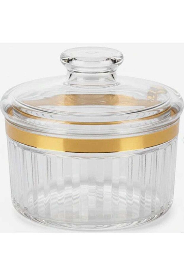AKDC Elegant Round Airtight Acrylic Storage Canister – Crystal Clear Transparent Body with Luxury G