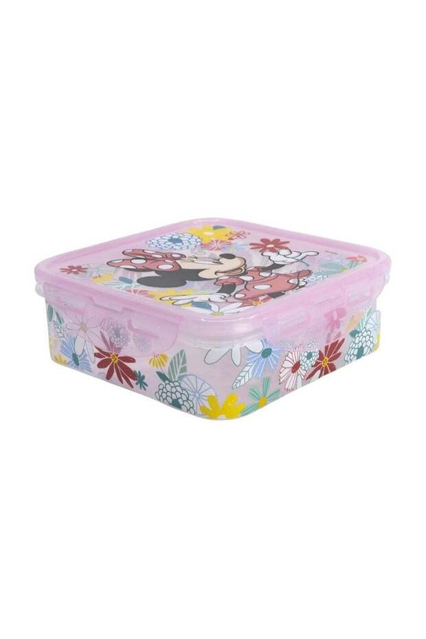 STOR Square Hermetic Food Container 750ml, Minnie Mouse Spring Look
