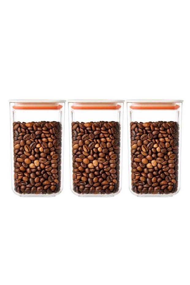 LocknLock Easy Grip Rectangle Canister Set of 3, (1L x 3) Transparent Food Storage Containers with