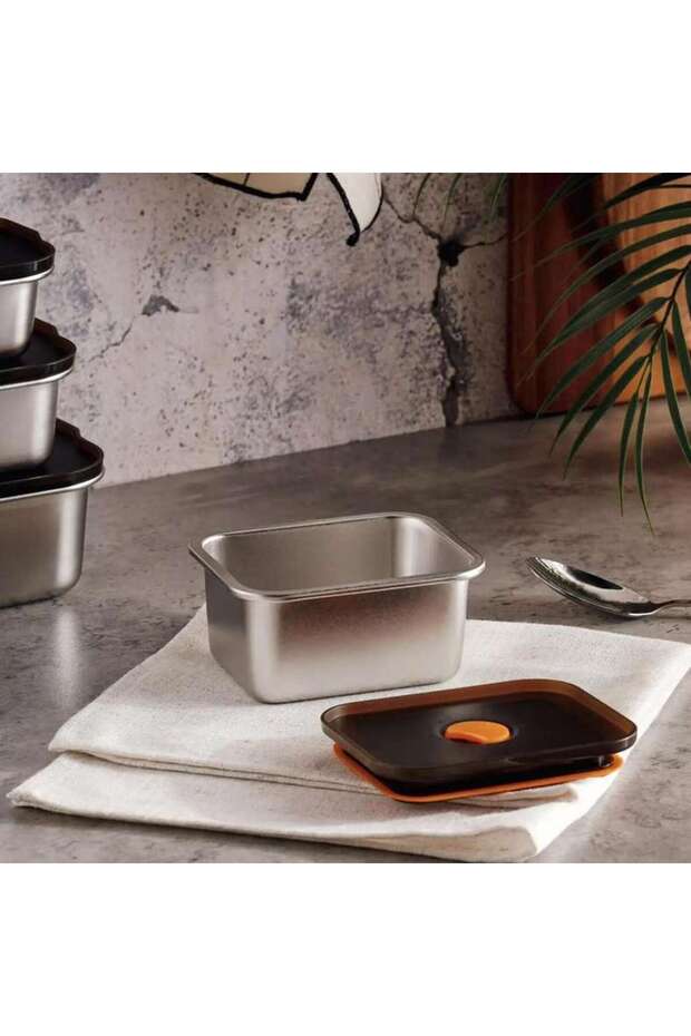 Edzel Stainless Steel Rectangular Lunch Box 400Ml -Chrome - 203ECH9900058