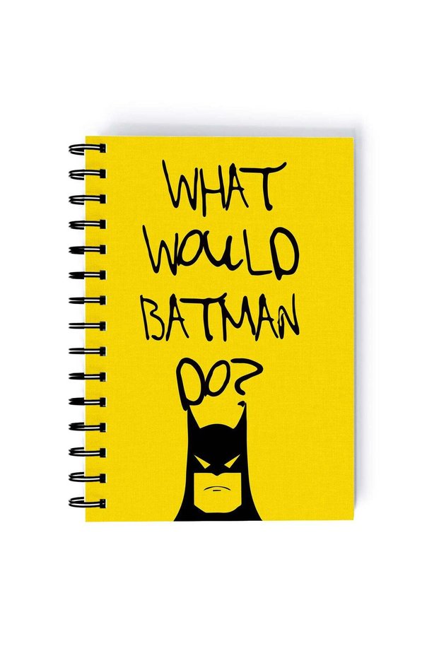 Spiral A4 Notebook Batman Funny Dark Knight Retro Comic Quote What would Batman do