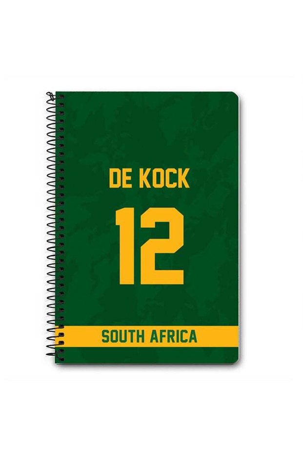 Designer A5 Spiral Notebook Memo Notepad Journal Player - Quinton de Kock, Jersey Number -12