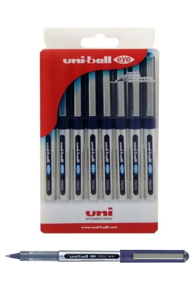 8-Piece Eye Micro Rollerball Pen 0.5mm Tip Multicolour