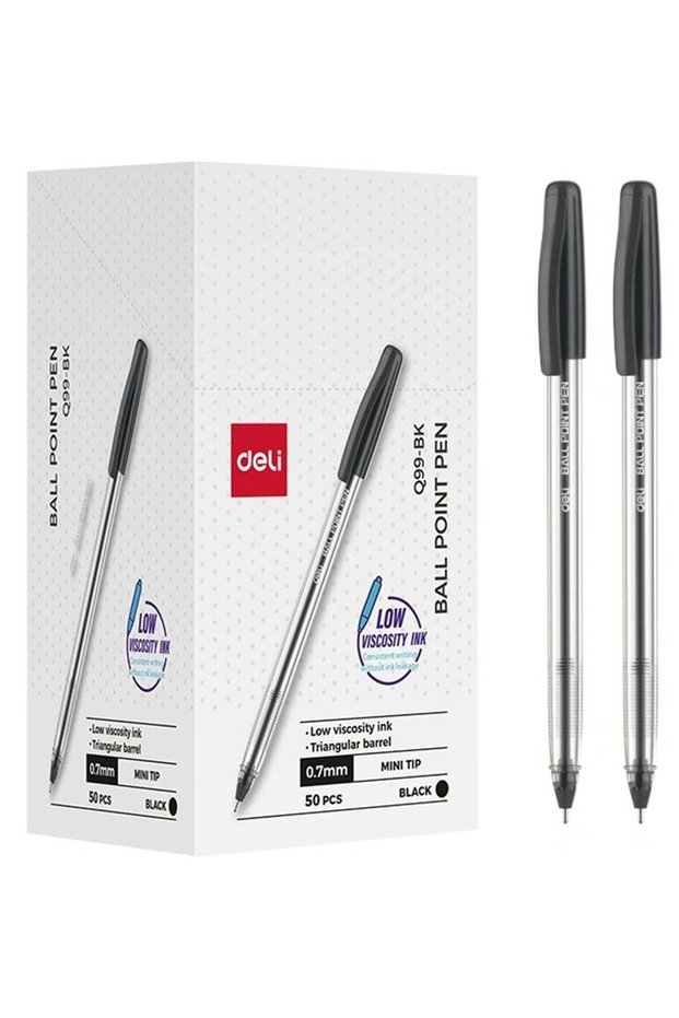 50-Piece Q99 Ballpoint Pen With 0.7mm Mini Tip Black Ink