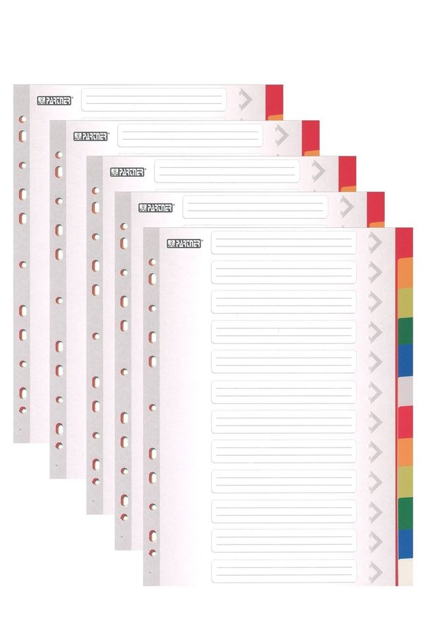5-Piece 12-Colour Plastic Dividers Multicolour