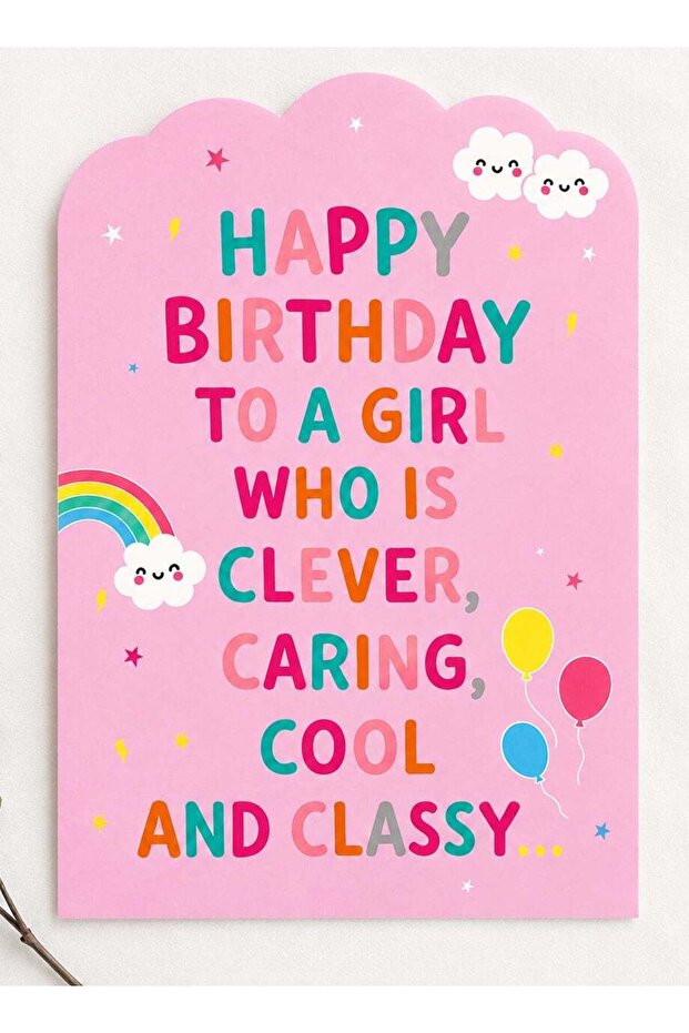 Birthday Girl Greeting Card for Her, Stylish Celebration Message, A5, 21 x 14.8 cm