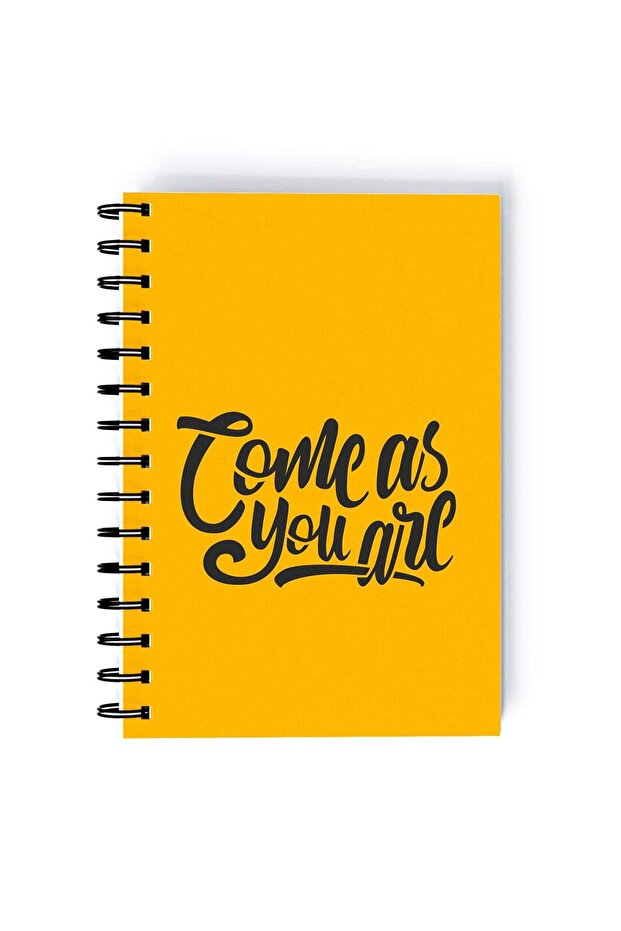 Come As You Are Design Rectangle Spiral A5 Notebook Yellow/Black