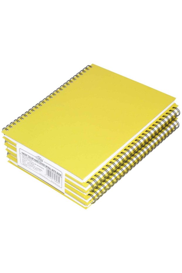 FIS Pack of 5 Spiral Hard Cover Notebook 9X7 Inches (22.86 X 20.32 CM) Single Line With Border, 10