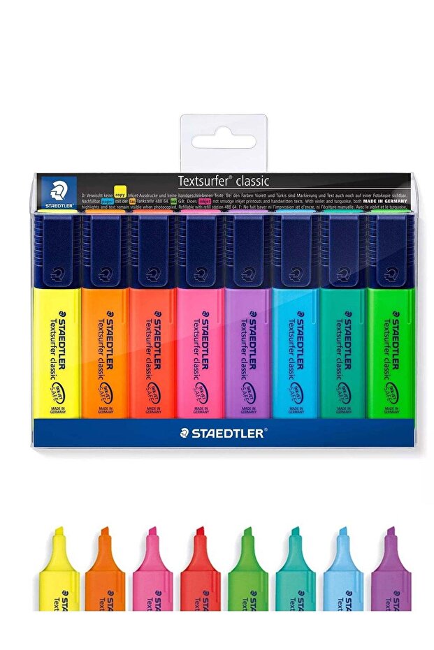 8-Piece Textsurfer Highlighter Chisel Tip Flourescent Colours