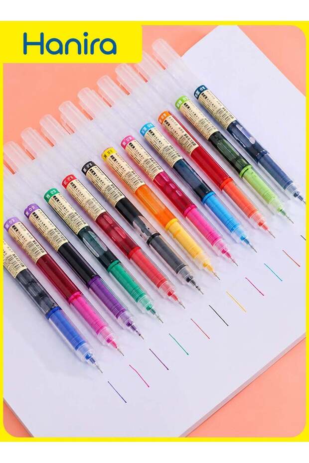 12PCS Colorful Gel Pens, 0.5mm Fine Tip Smooth Writing Pens for Creative Notes